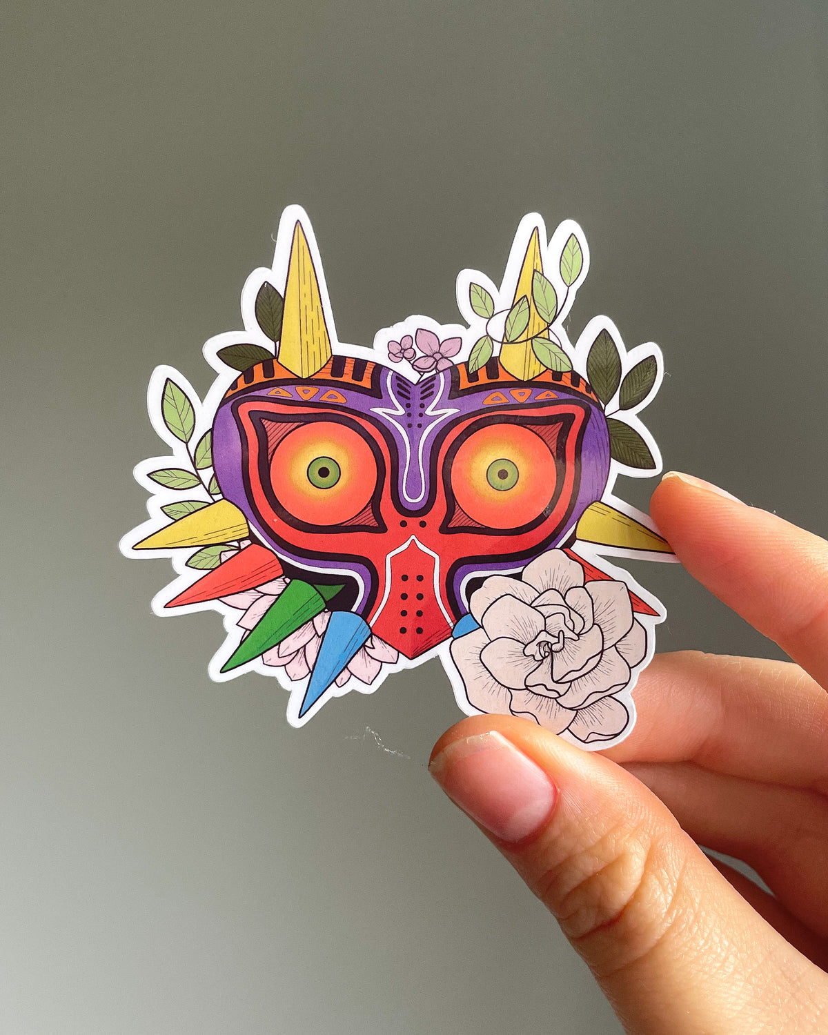 Falling Moon Mask Waterproof Die Cut Sticker