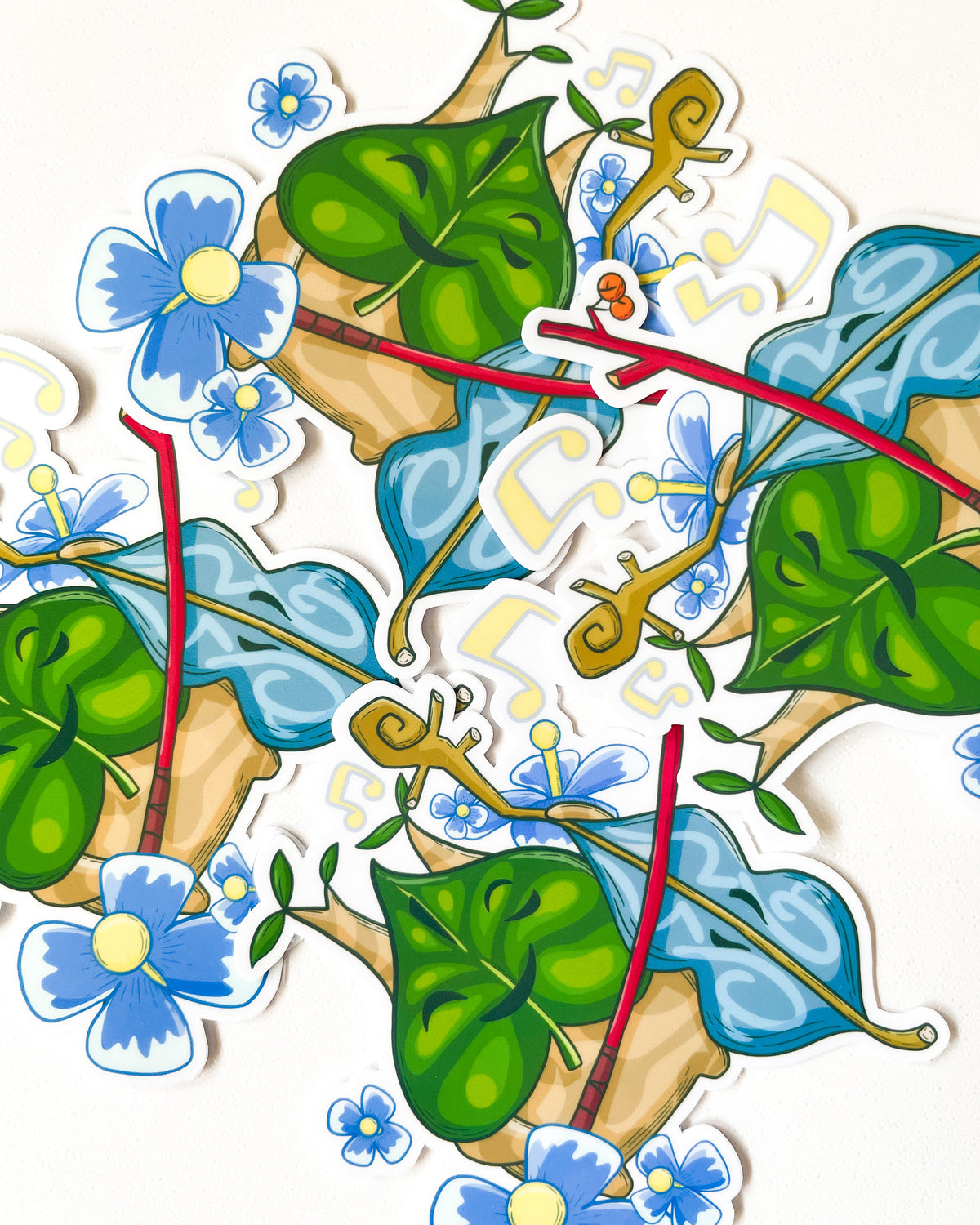 风之鼠尾草防水模切贴纸