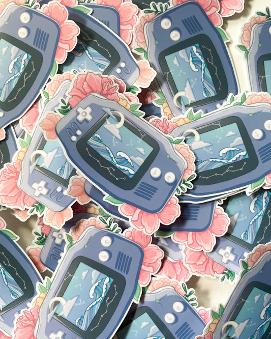 Game Girl Waterproof Die Cut Sticker