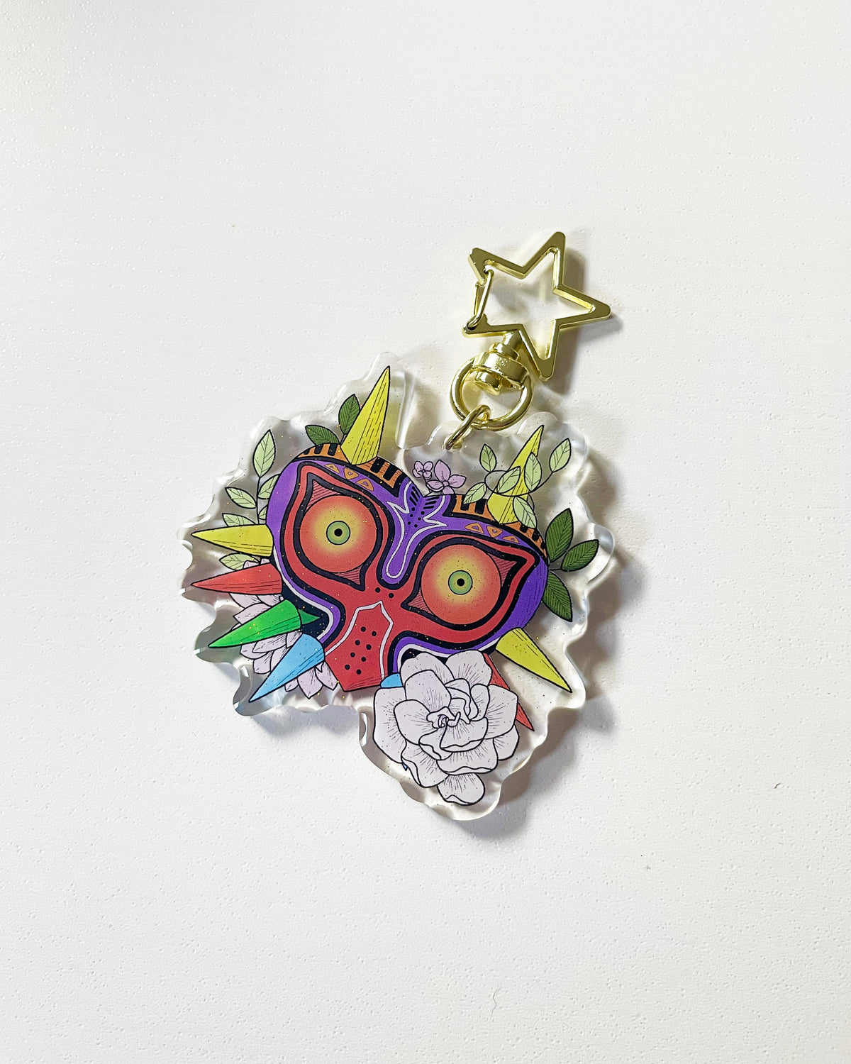Falling Moon Mask Keychain