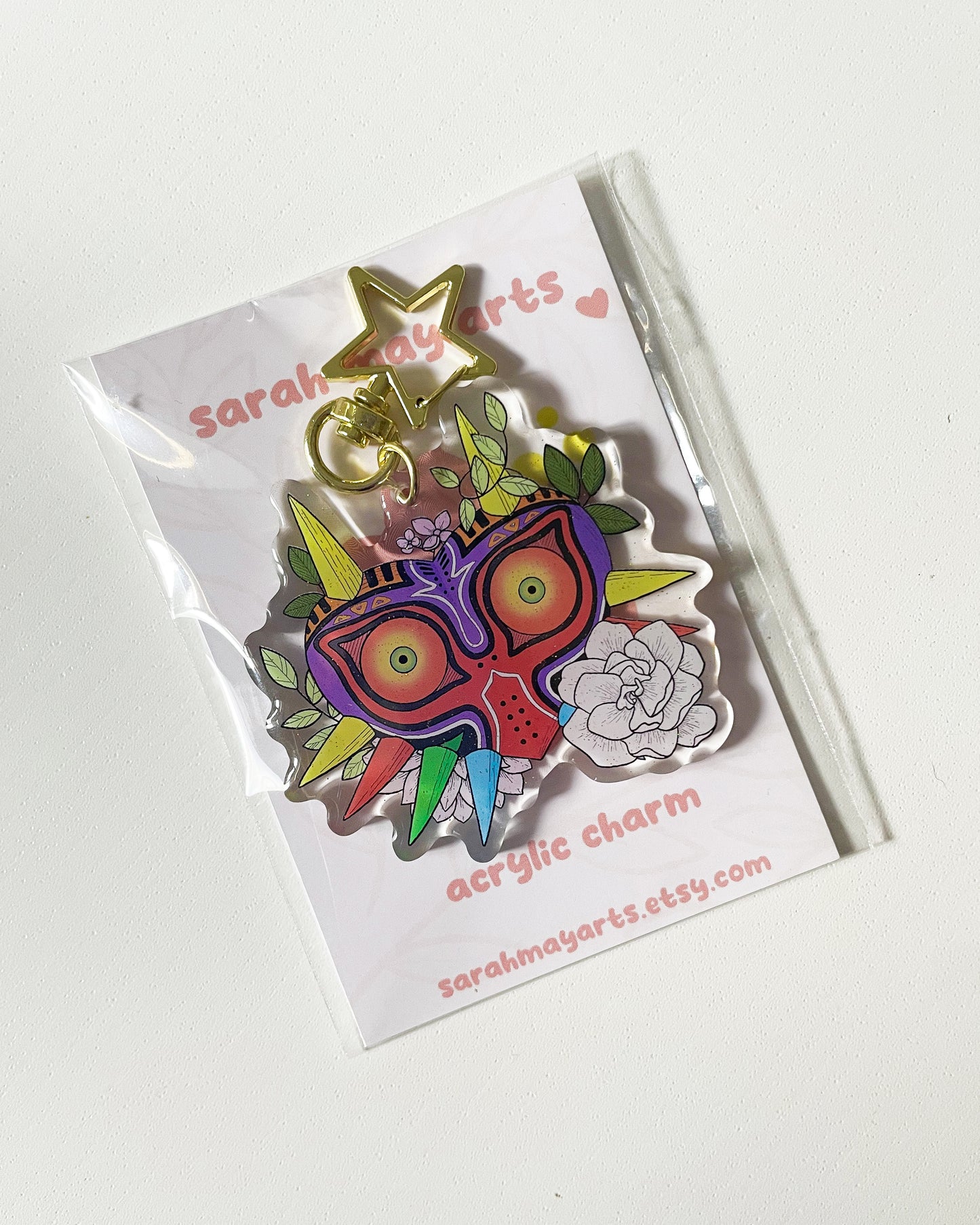 Falling Moon Mask Keychain