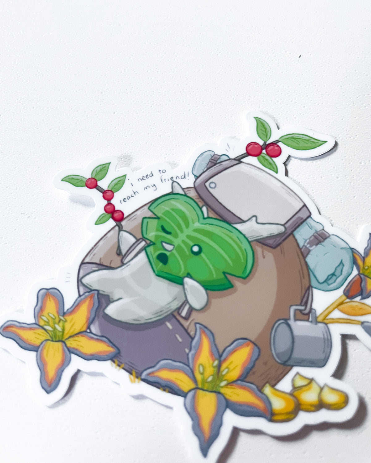Backpacking Forest Spirit Waterproof Die Cut Sticker