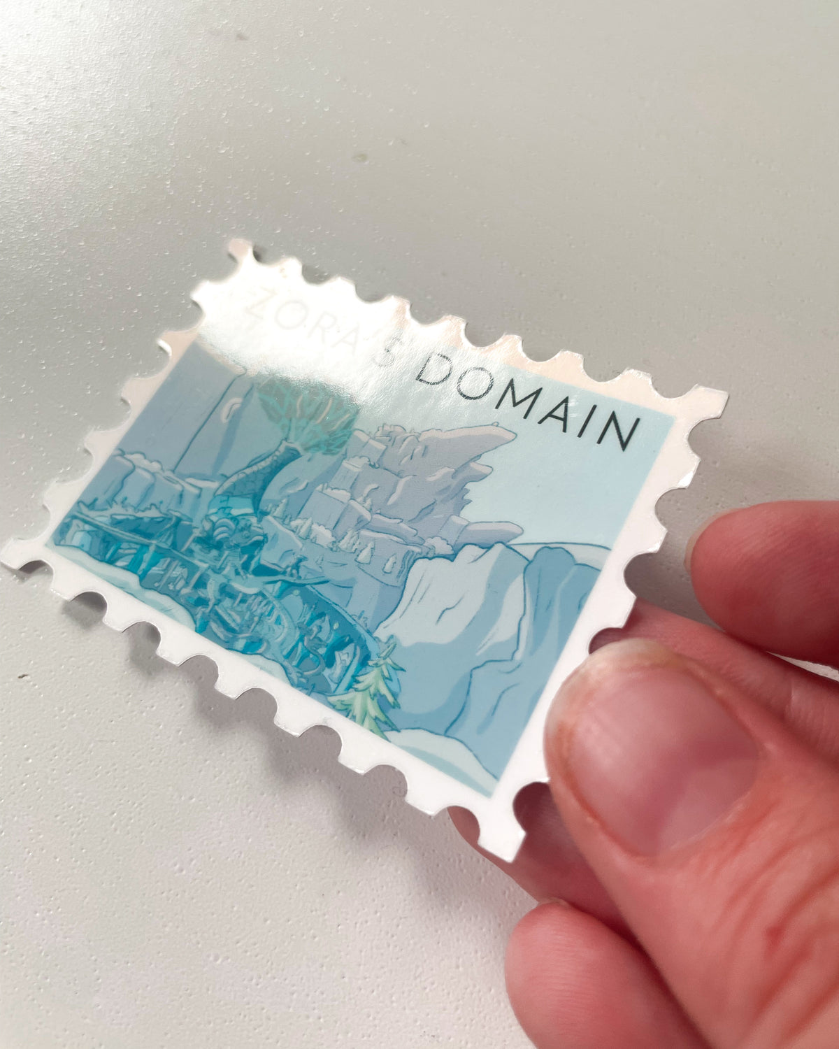 Water Kingdom Postage Stamp Waterproof Die Cut Sticker