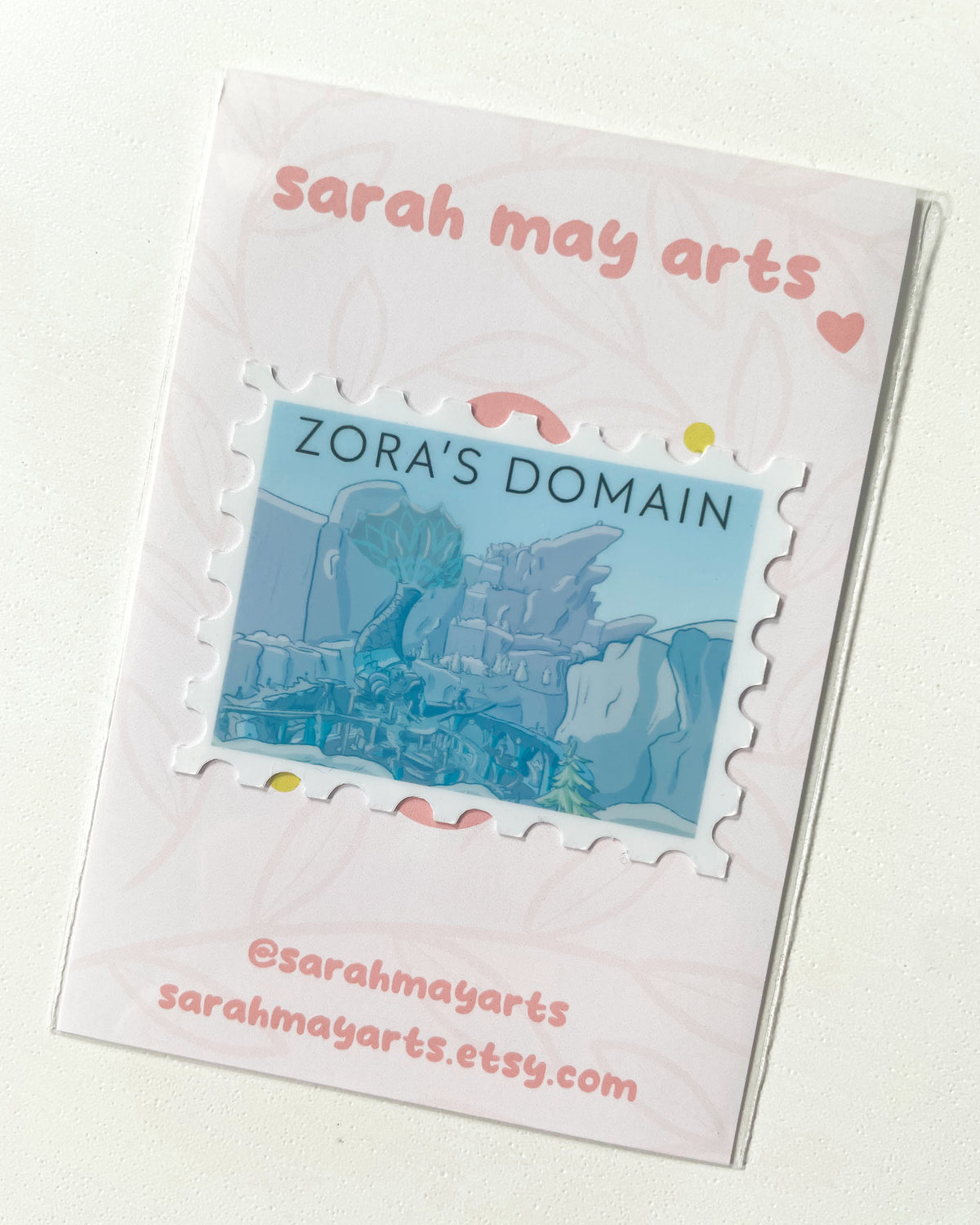 Water Kingdom Postage Stamp Waterproof Die Cut Sticker