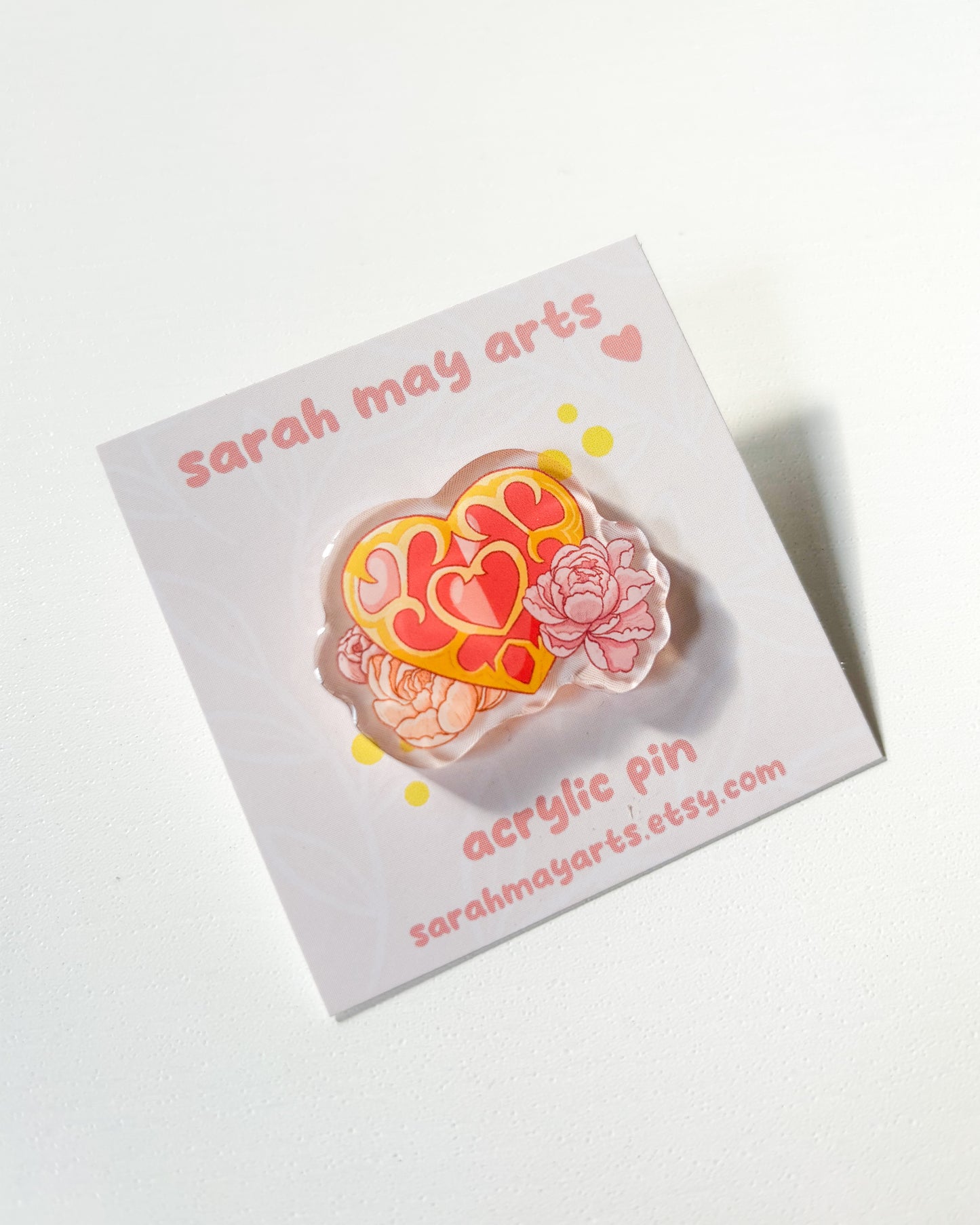Heart Container Acrylic Pin