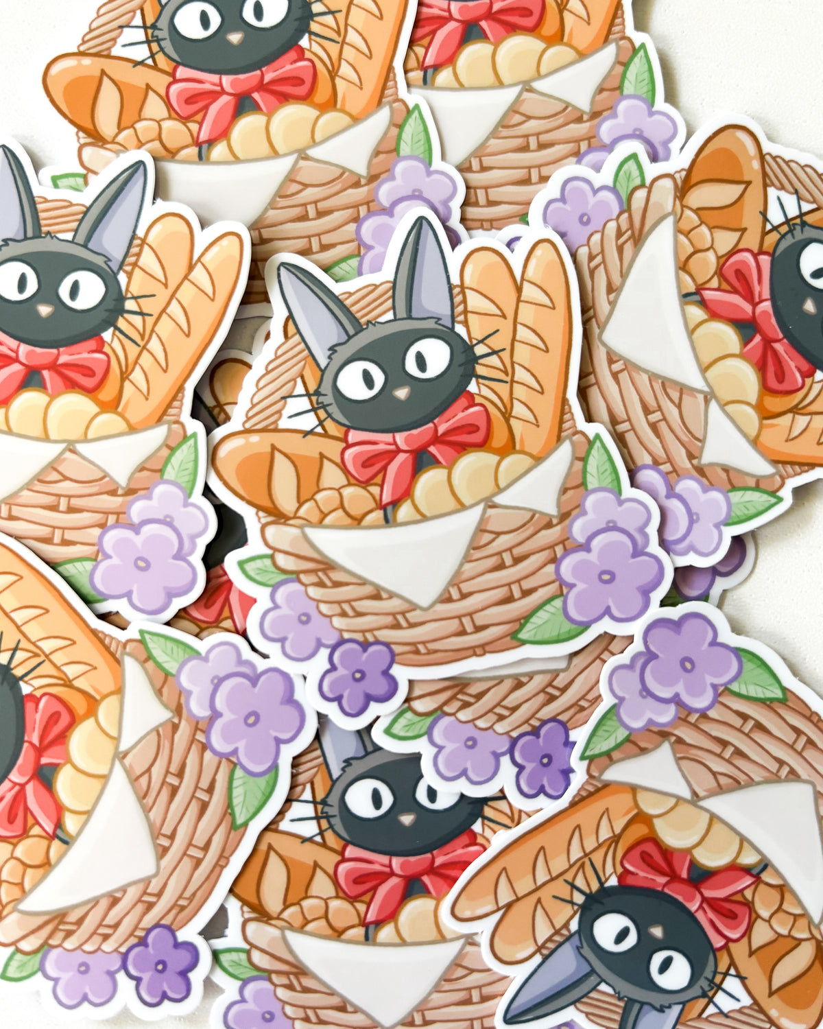 Bakery Black Cat Waterproof Die Cut Sticker