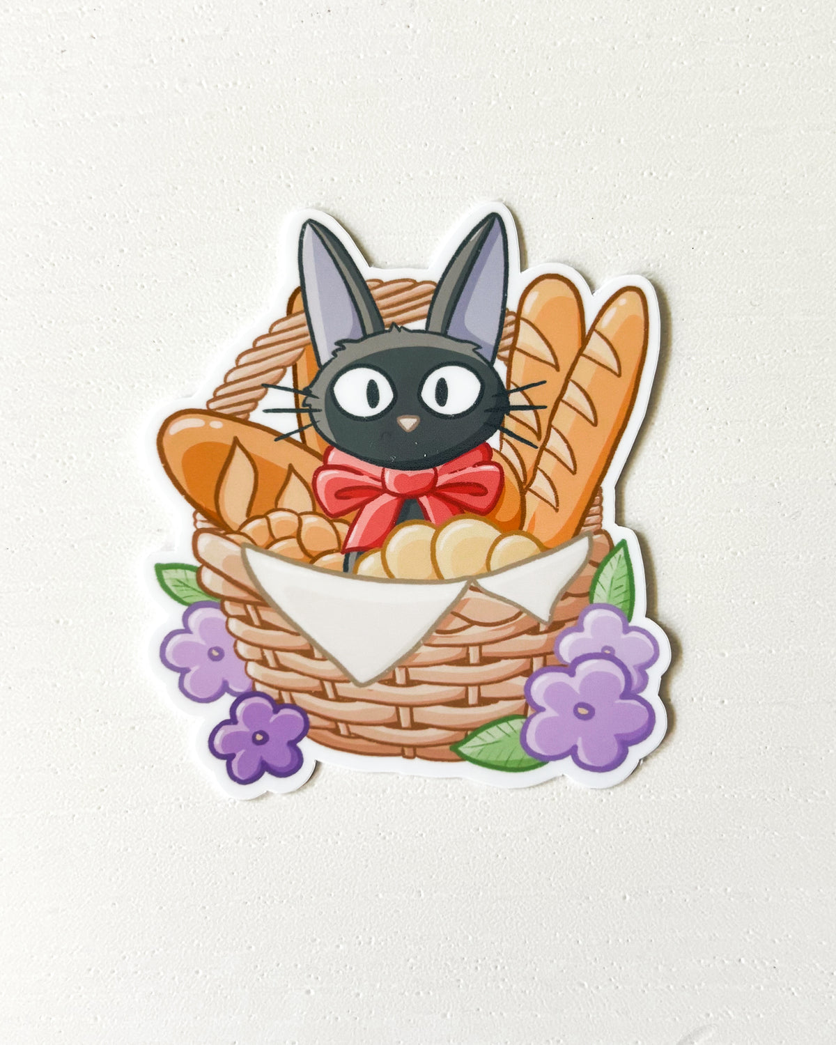 Bakery Black Cat Waterproof Die Cut Sticker