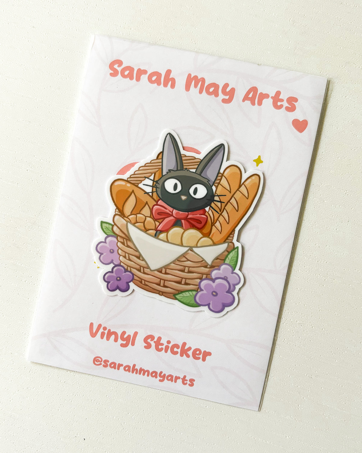 Bakery Black Cat Waterproof Die Cut Sticker