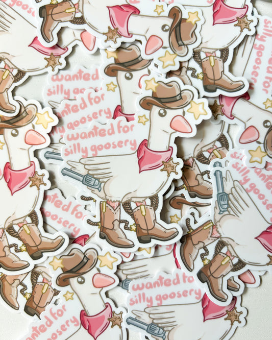 Cowboy Goose Waterproof Die Cut Sticker