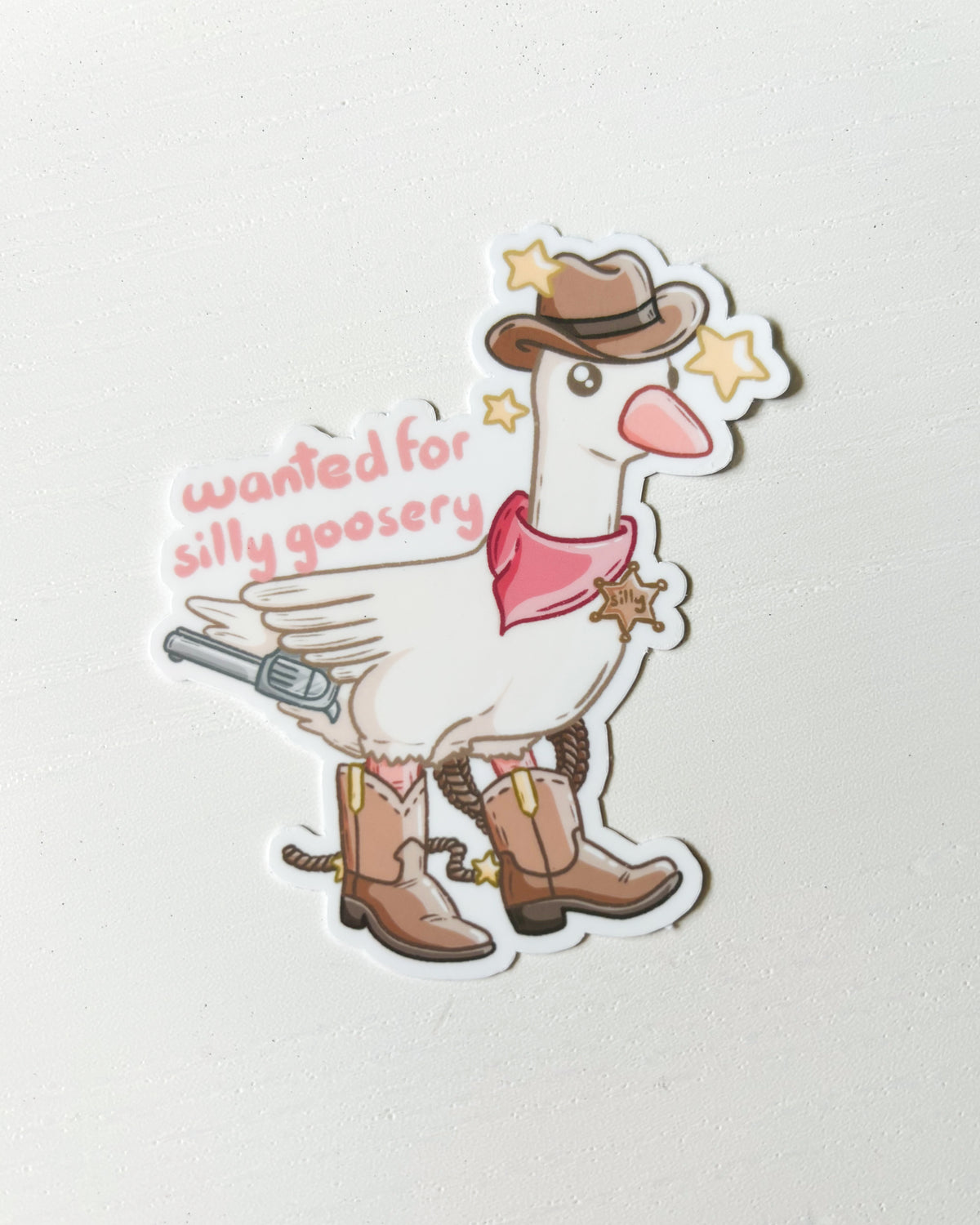 Cowboy Goose Waterproof Die Cut Sticker