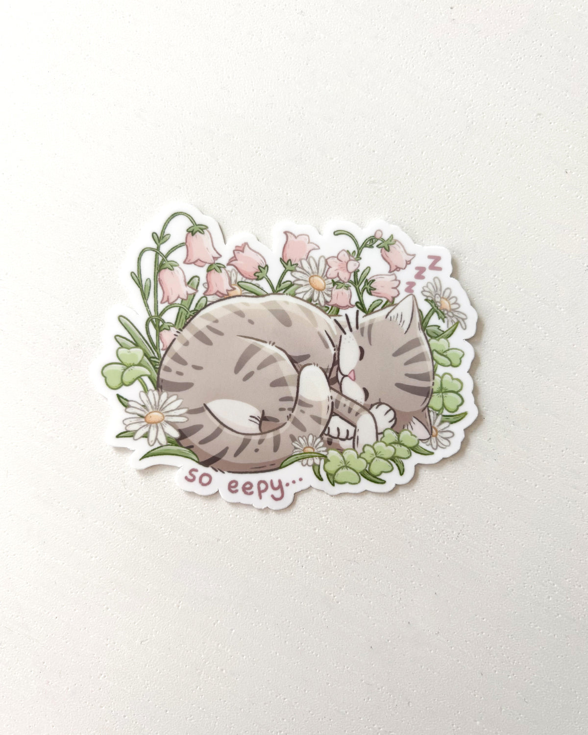 Eepy Kitty Waterproof Die Cut Sticker