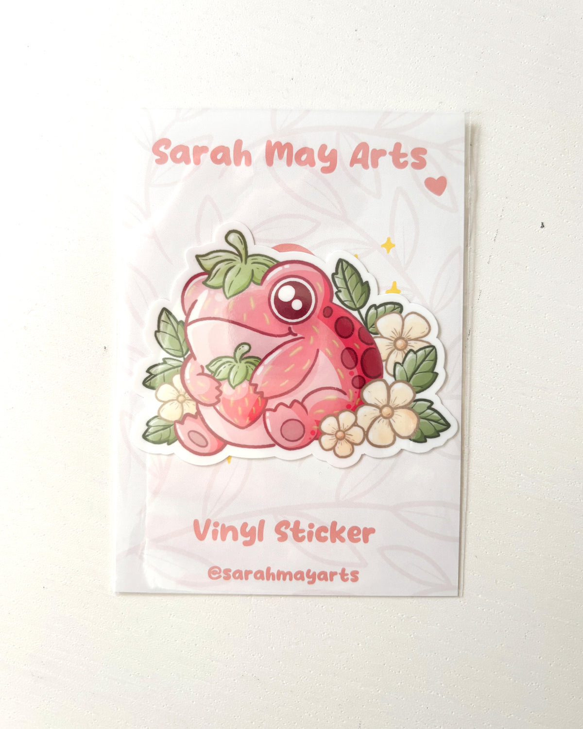 Strawberry Frog Waterproof Die Cut Sticker
