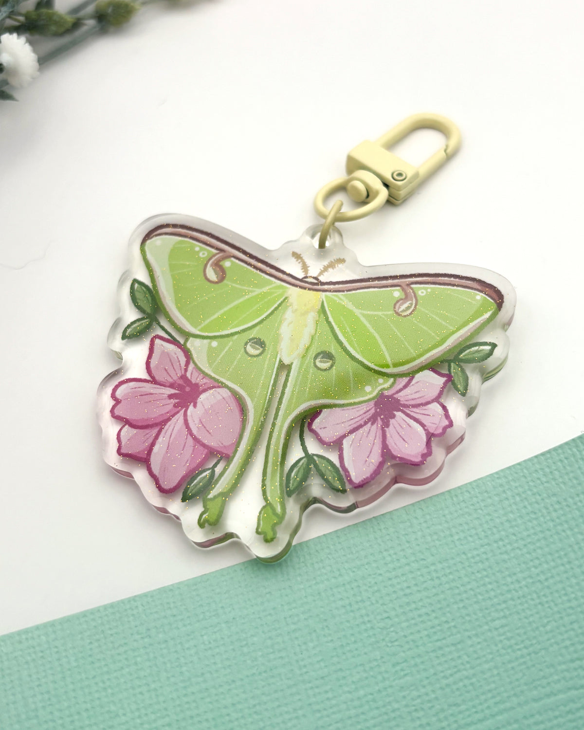 Luna Moth Keychain