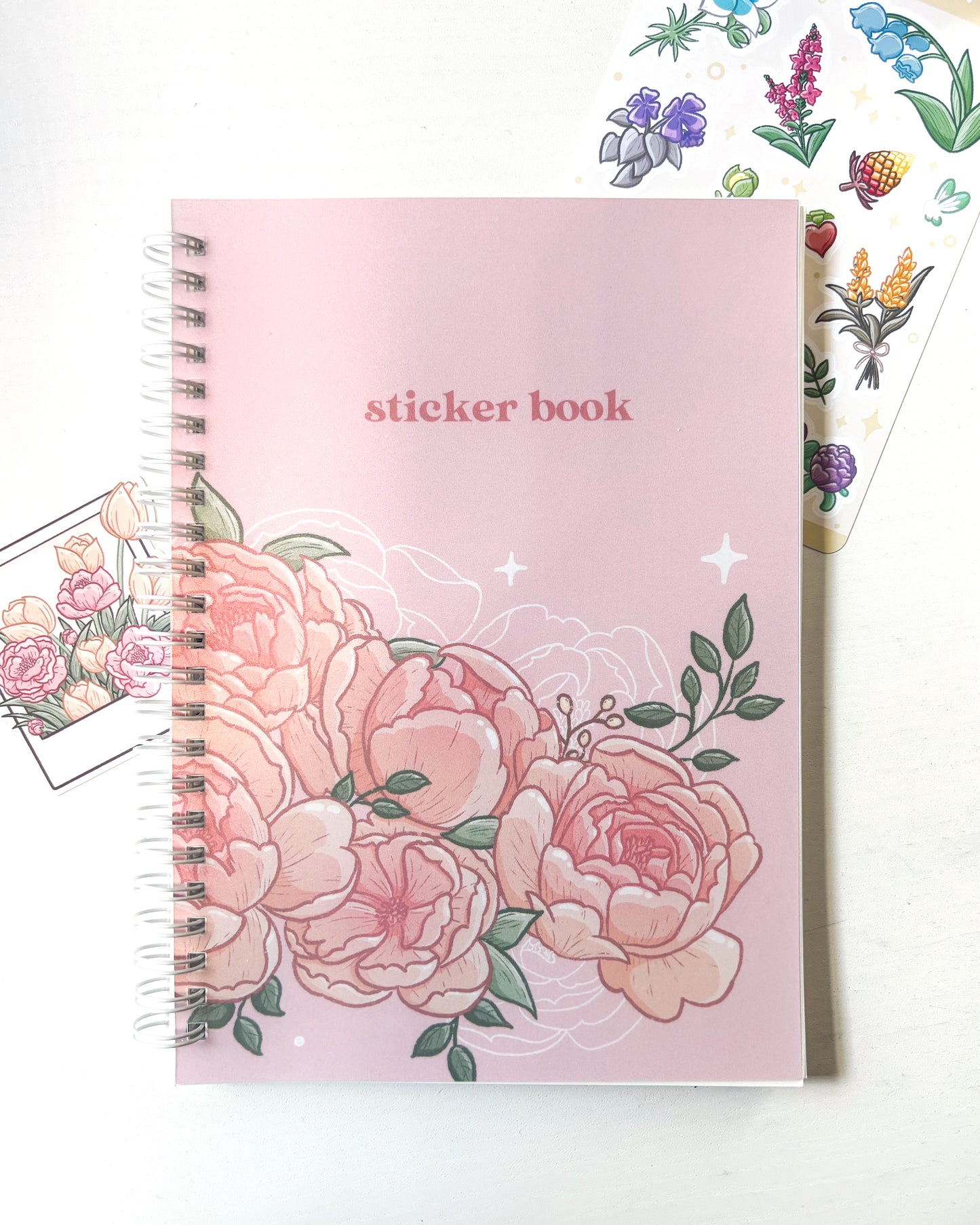 Buku Pelekat Boleh Diguna Semula Peony Pastel