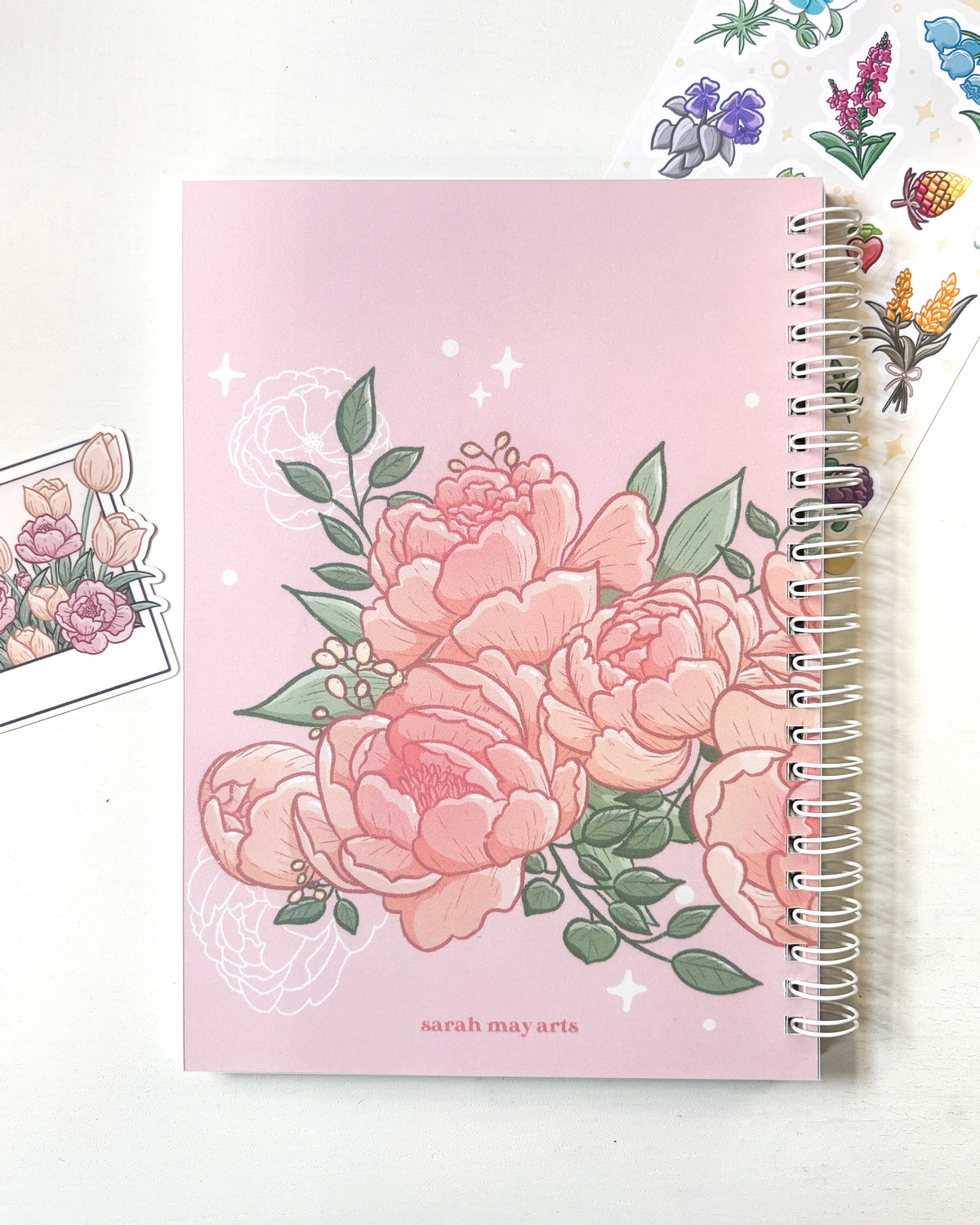 Buku Pelekat Boleh Diguna Semula Peony Pastel