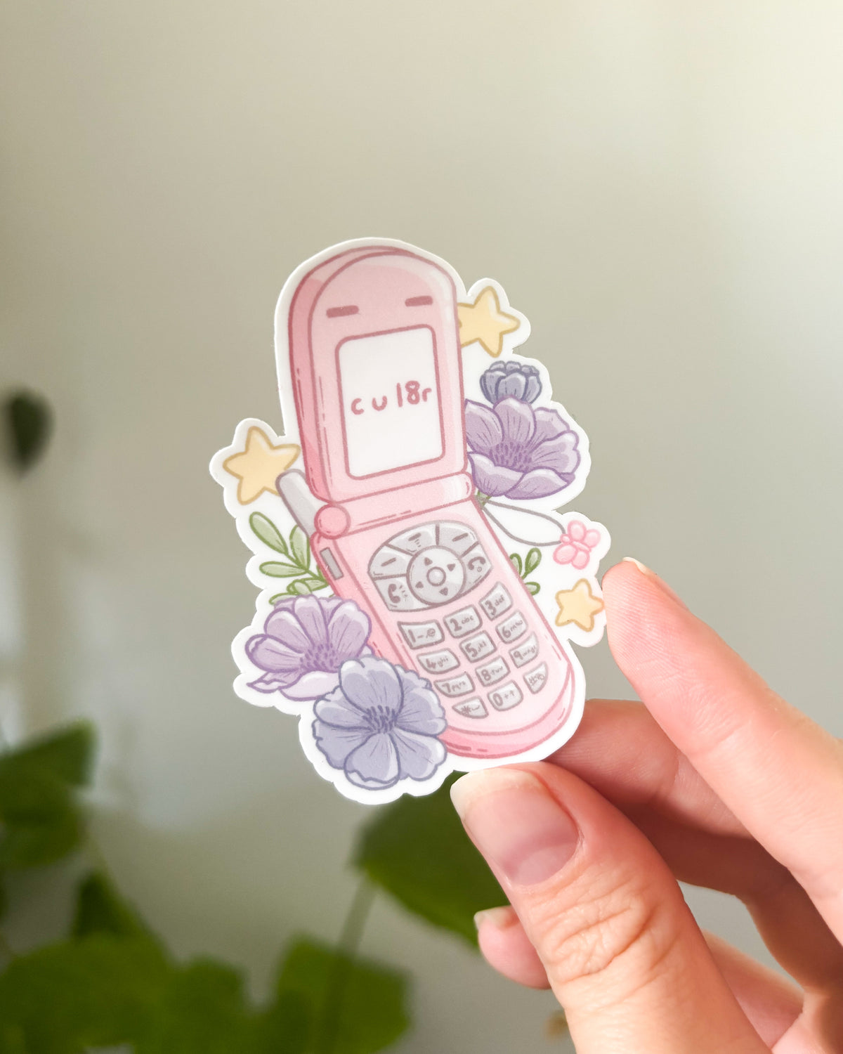 Flip Phone Waterproof Die Cut Sticker