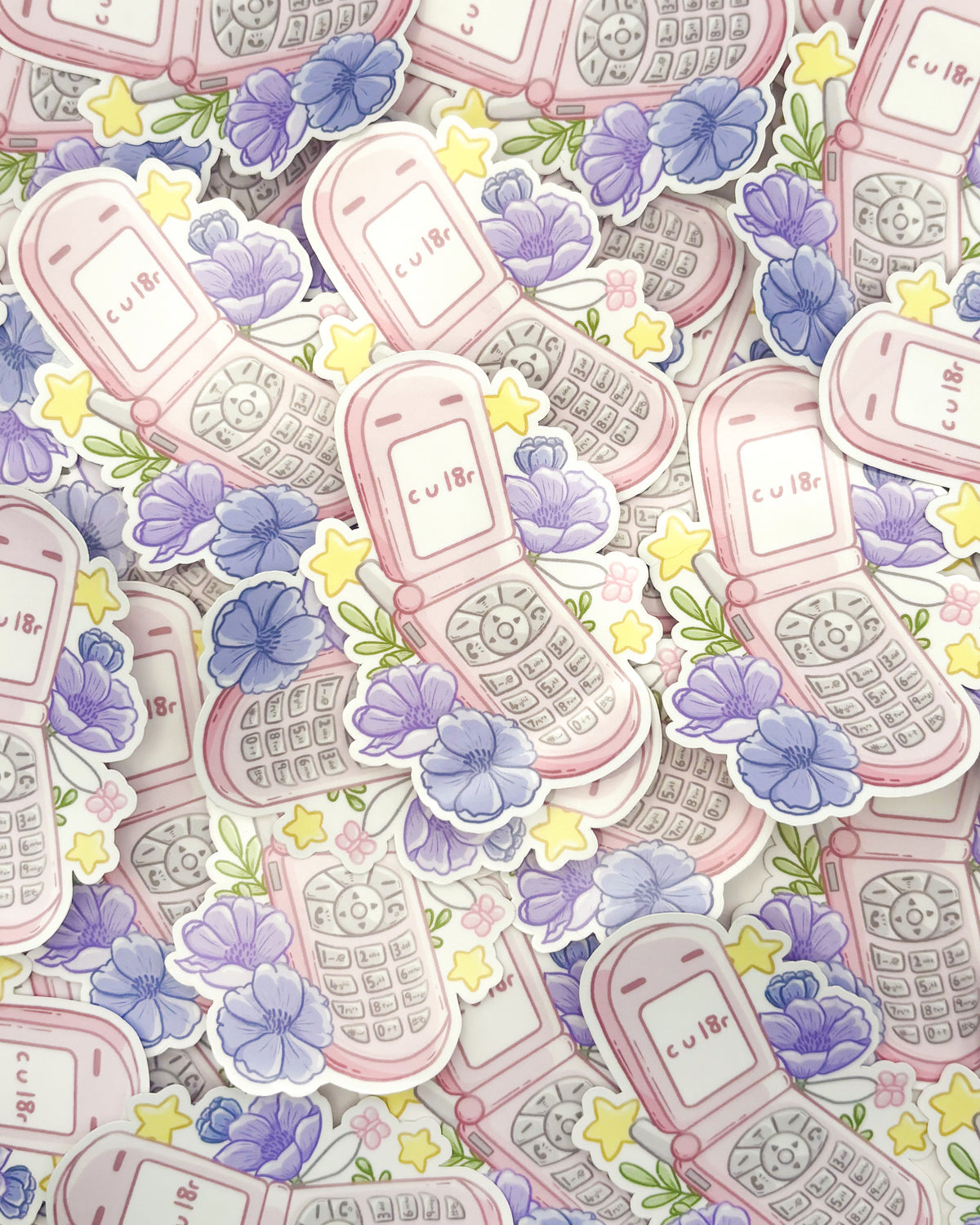 Flip Phone Waterproof Die Cut Sticker