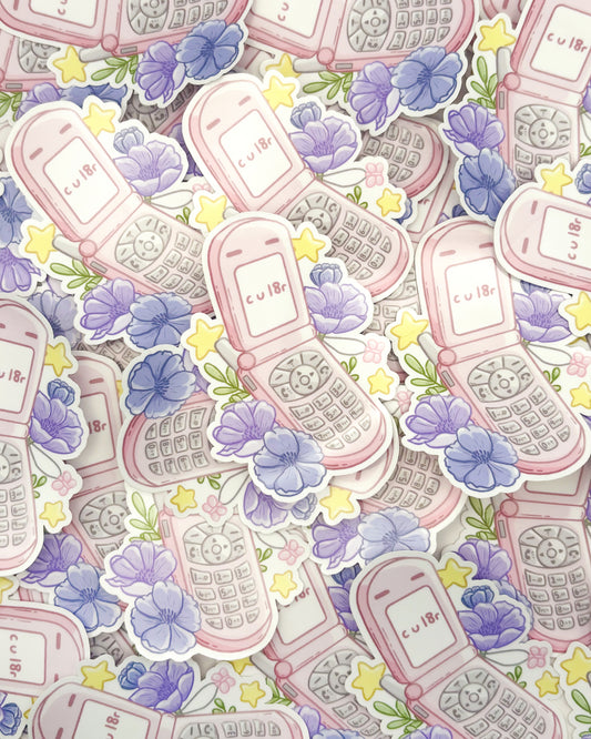 Pelekat Potongan Mati Kalis Air Telefon Flip