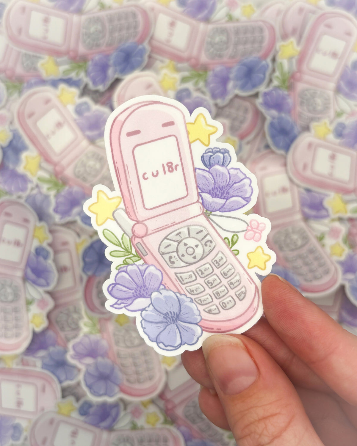 Flip Phone Waterproof Die Cut Sticker