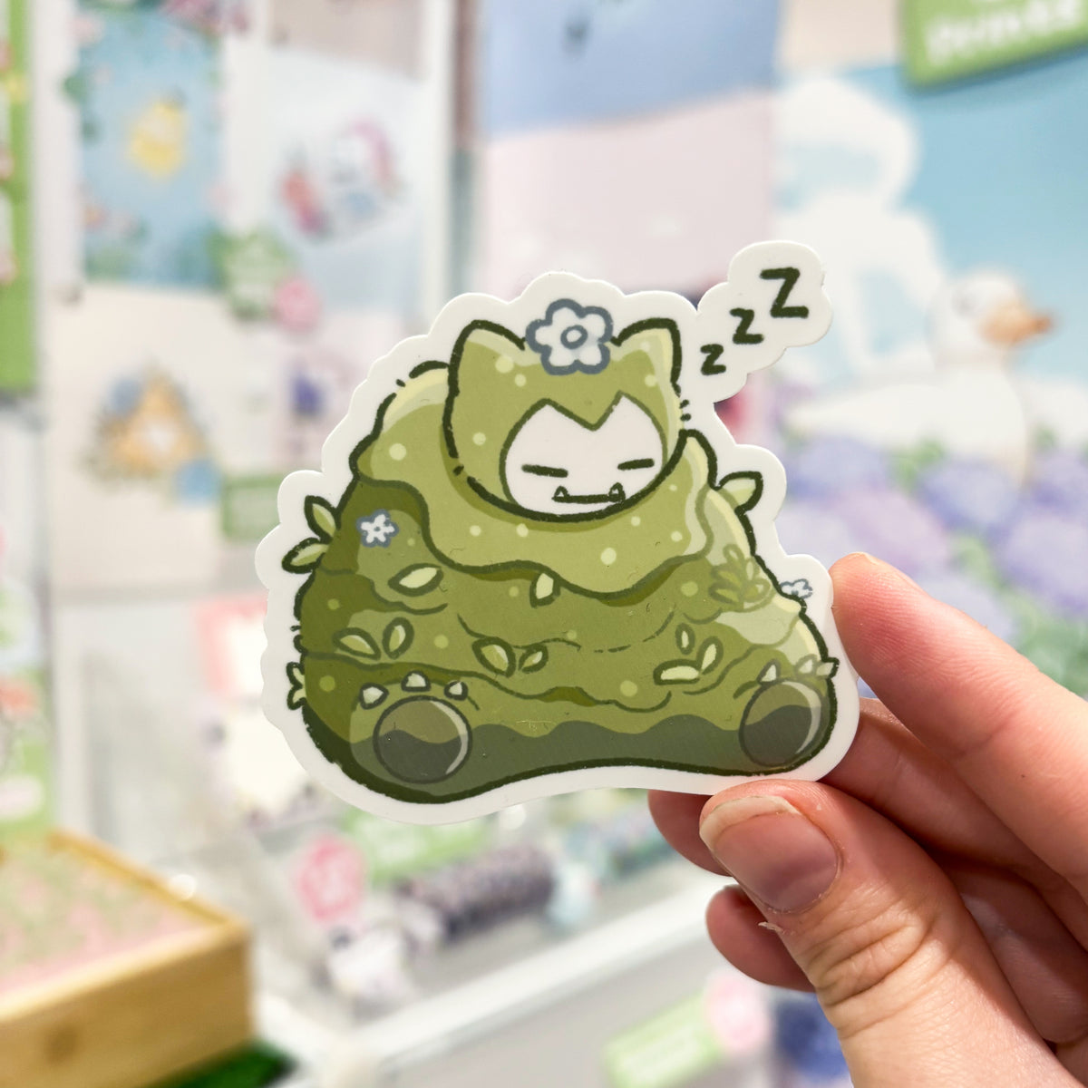 Moss Bear Waterproof Die Cut Sticker