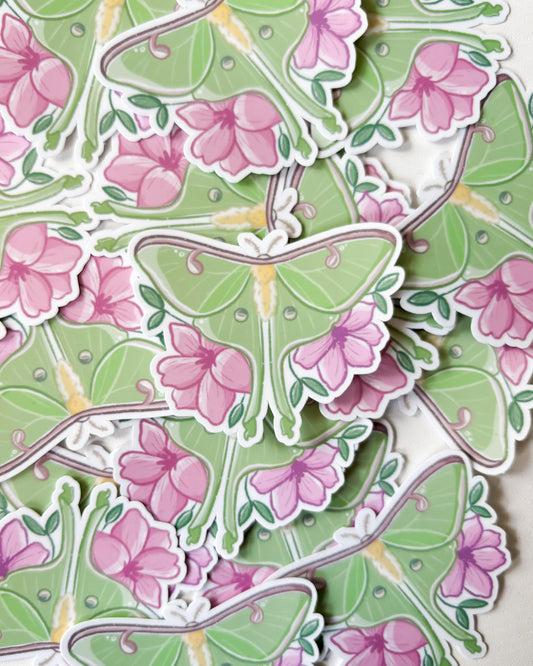 Pelekat Potongan Mati Kalis Air Luna Moth