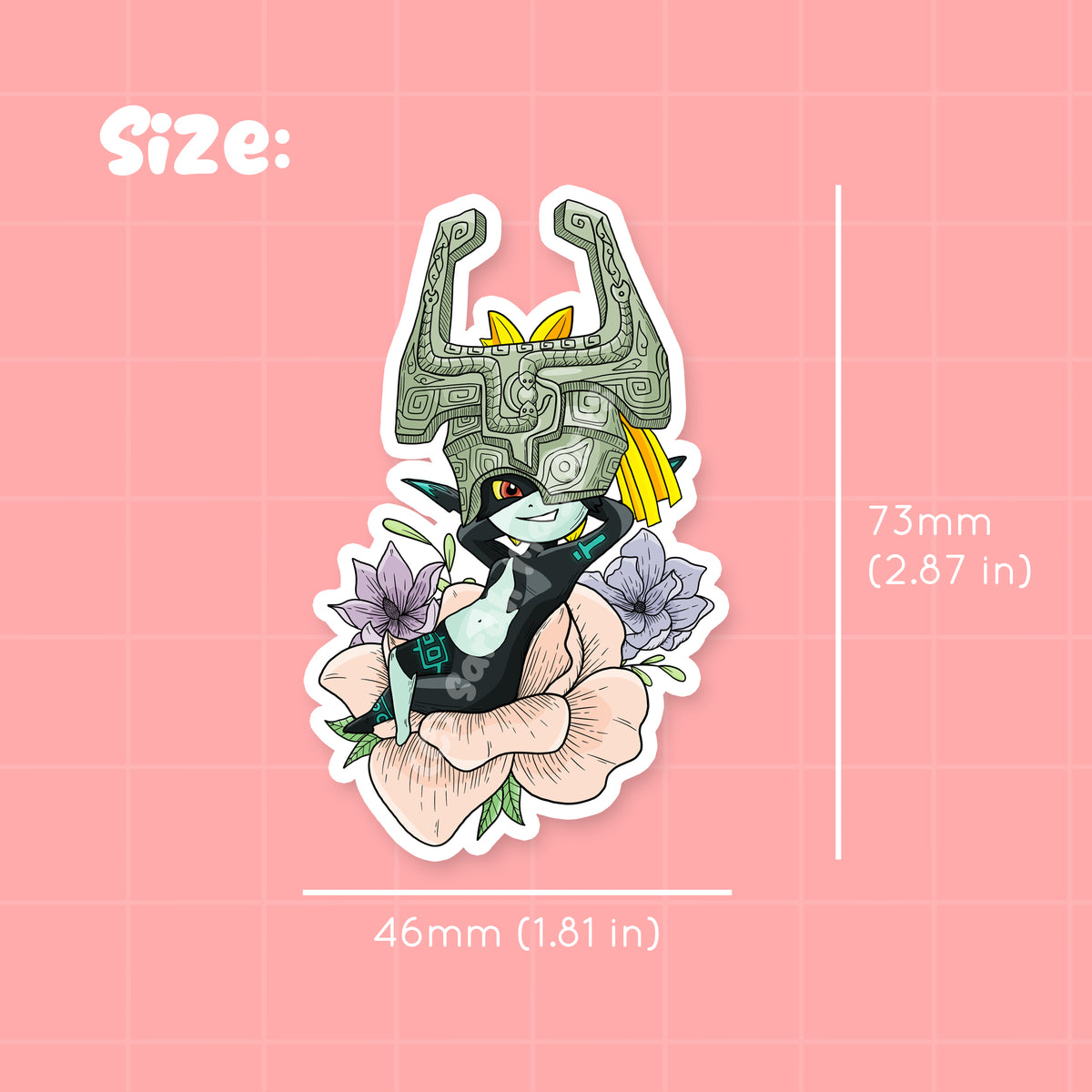 Twilight Imp Floral Waterproof Die Cut Sticker