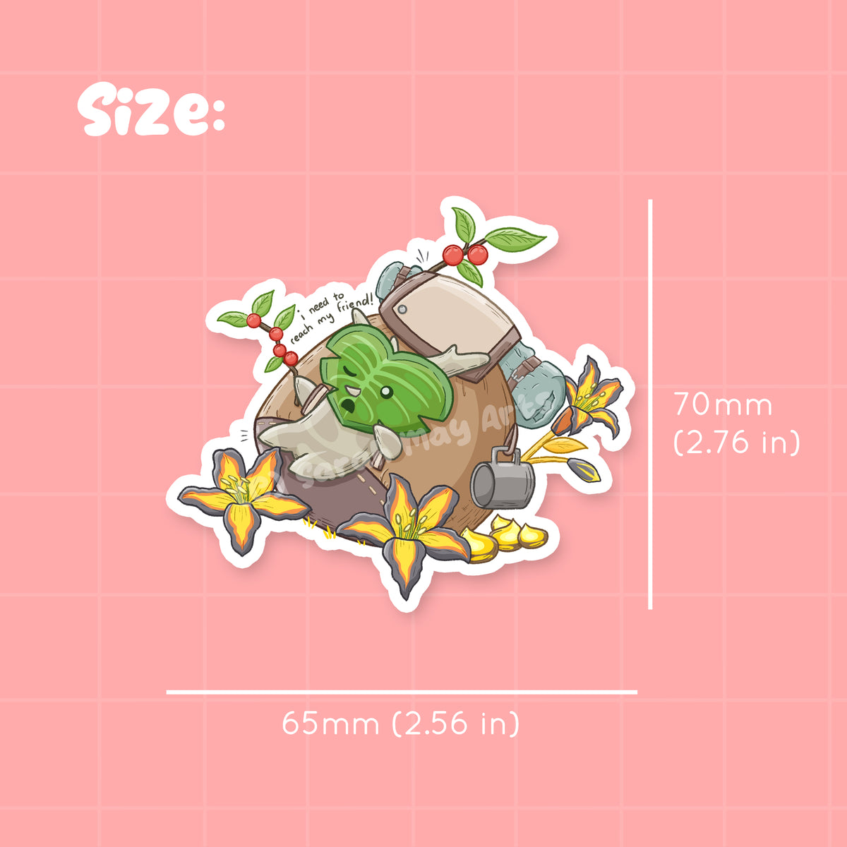 Backpacking Forest Spirit Waterproof Die Cut Sticker