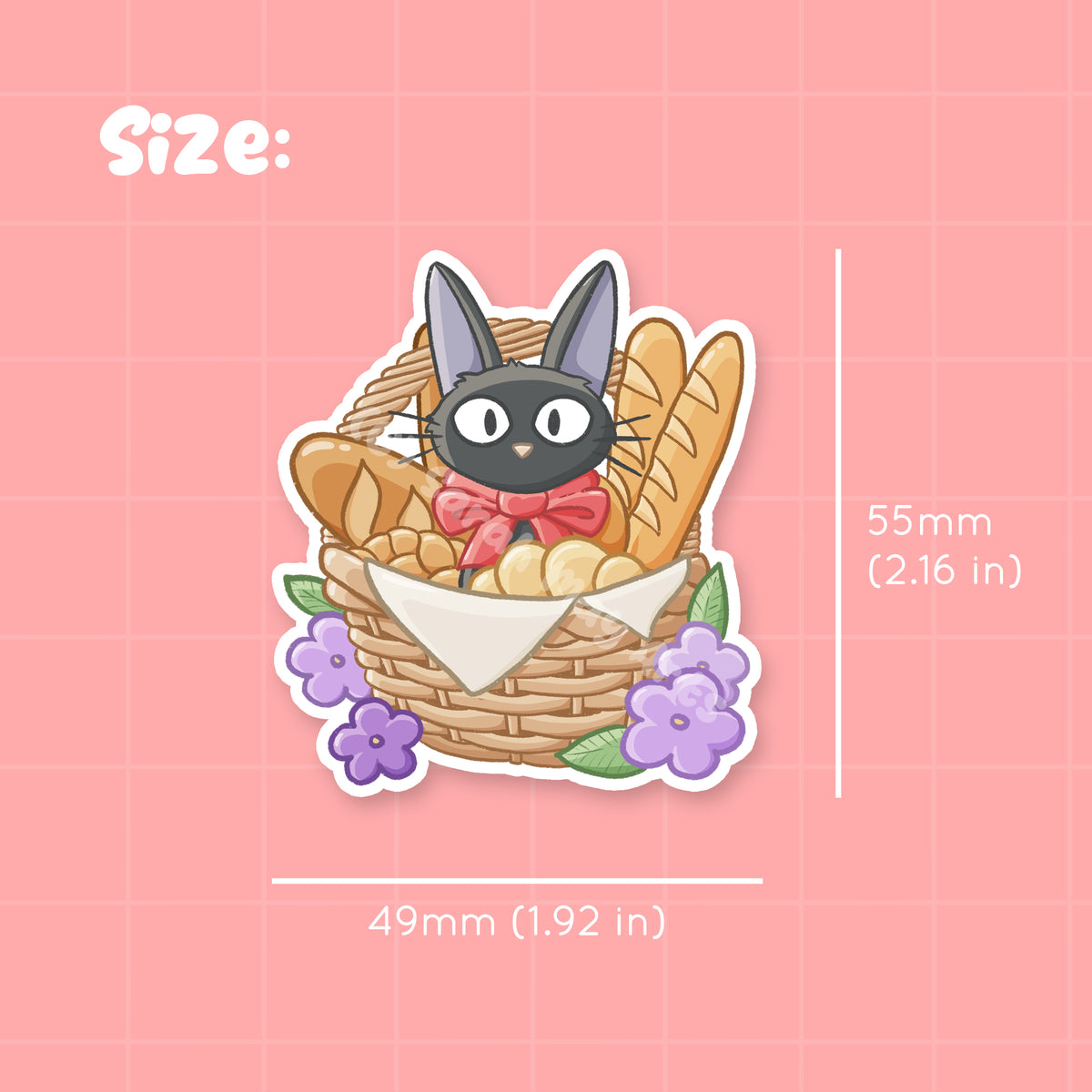 Bakery Black Cat Waterproof Die Cut Sticker