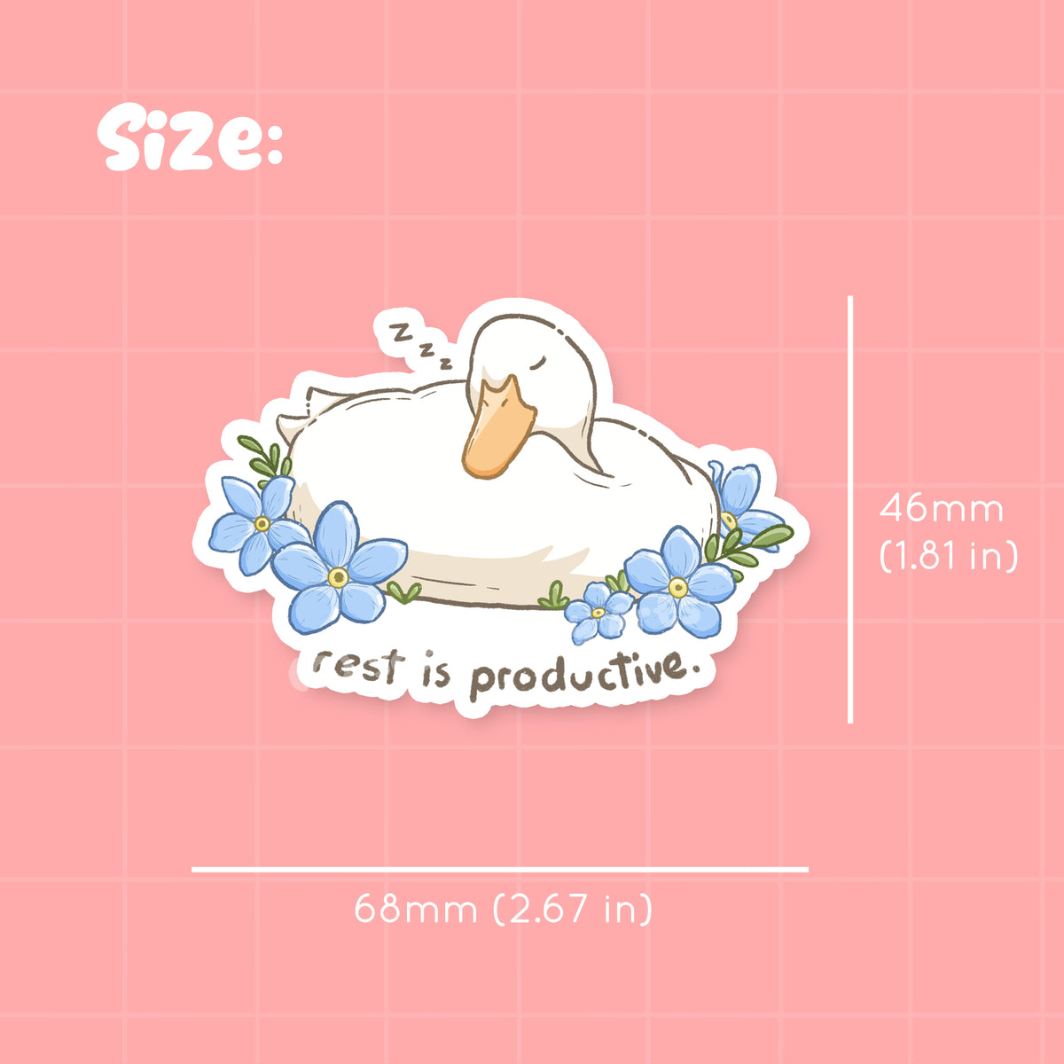 Rest is Productive Waterproof Die-Cut Sticker