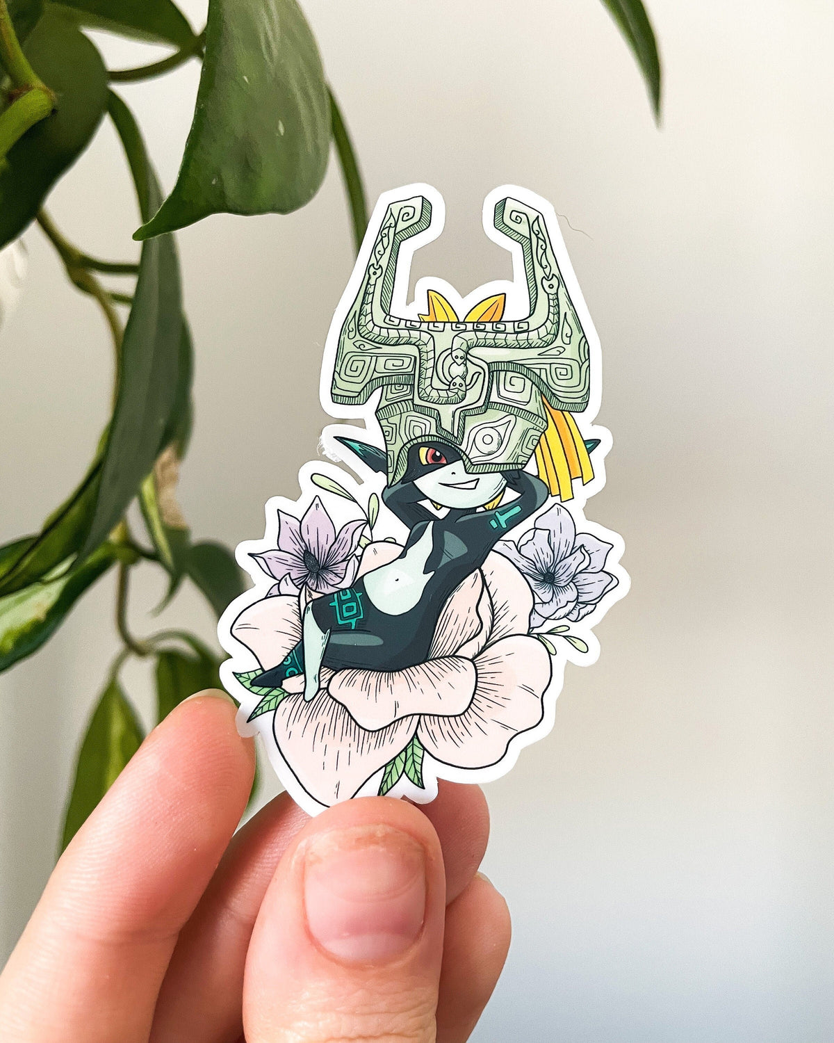 Twilight Imp Floral Waterproof Die Cut Sticker