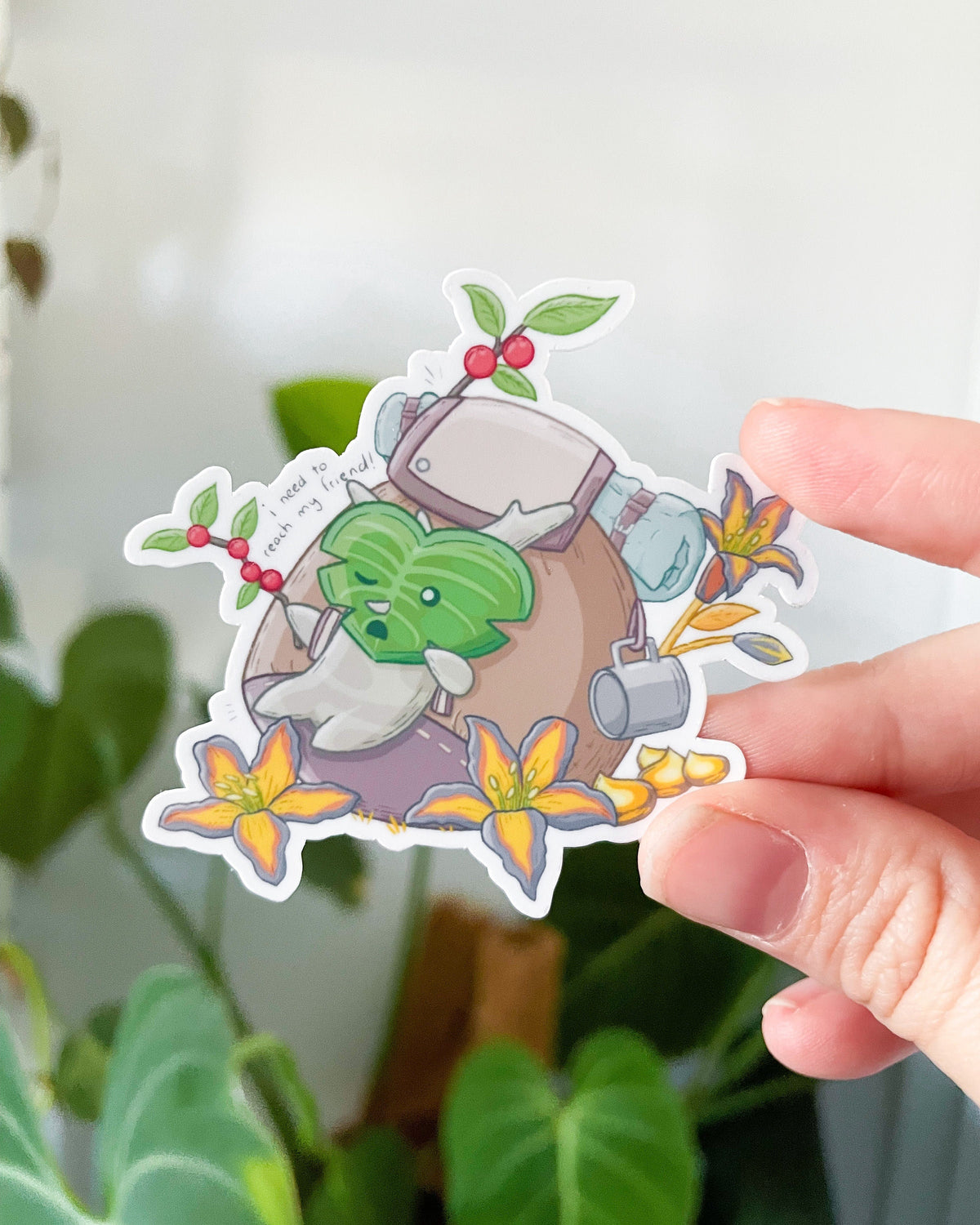 Backpacking Forest Spirit Waterproof Die Cut Sticker