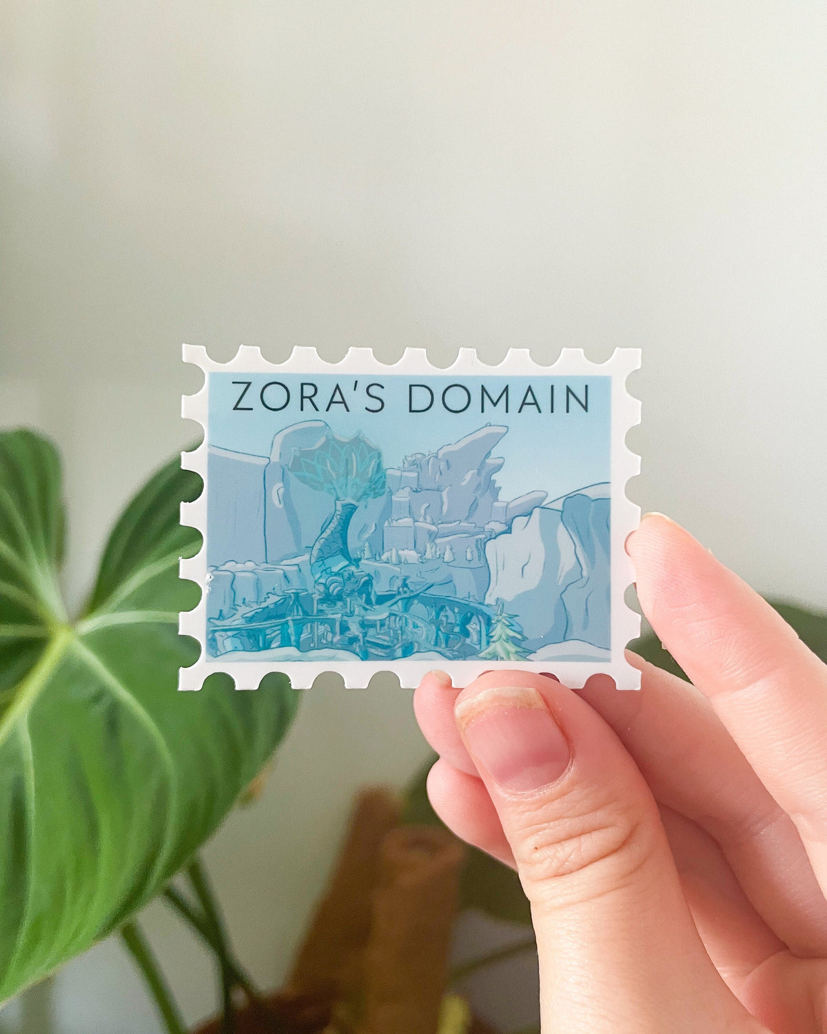 Water Kingdom Postage Stamp Waterproof Die Cut Sticker