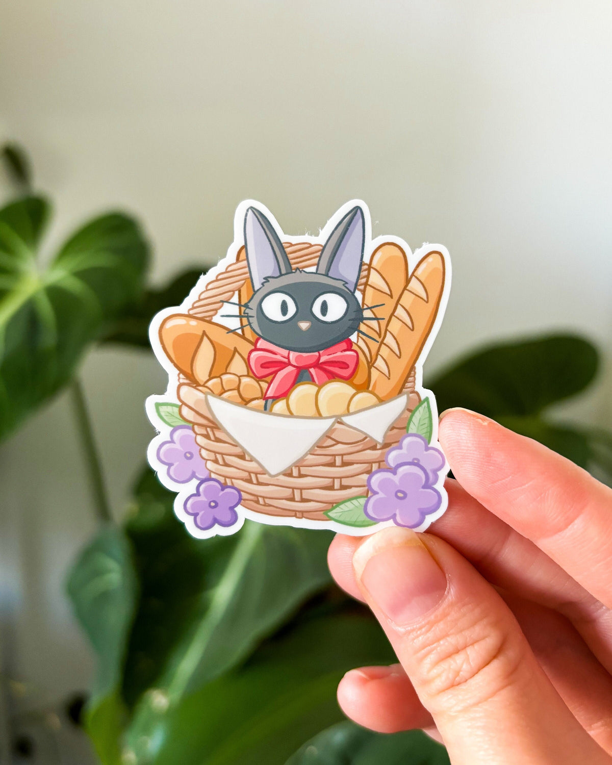 Bakery Black Cat Waterproof Die Cut Sticker