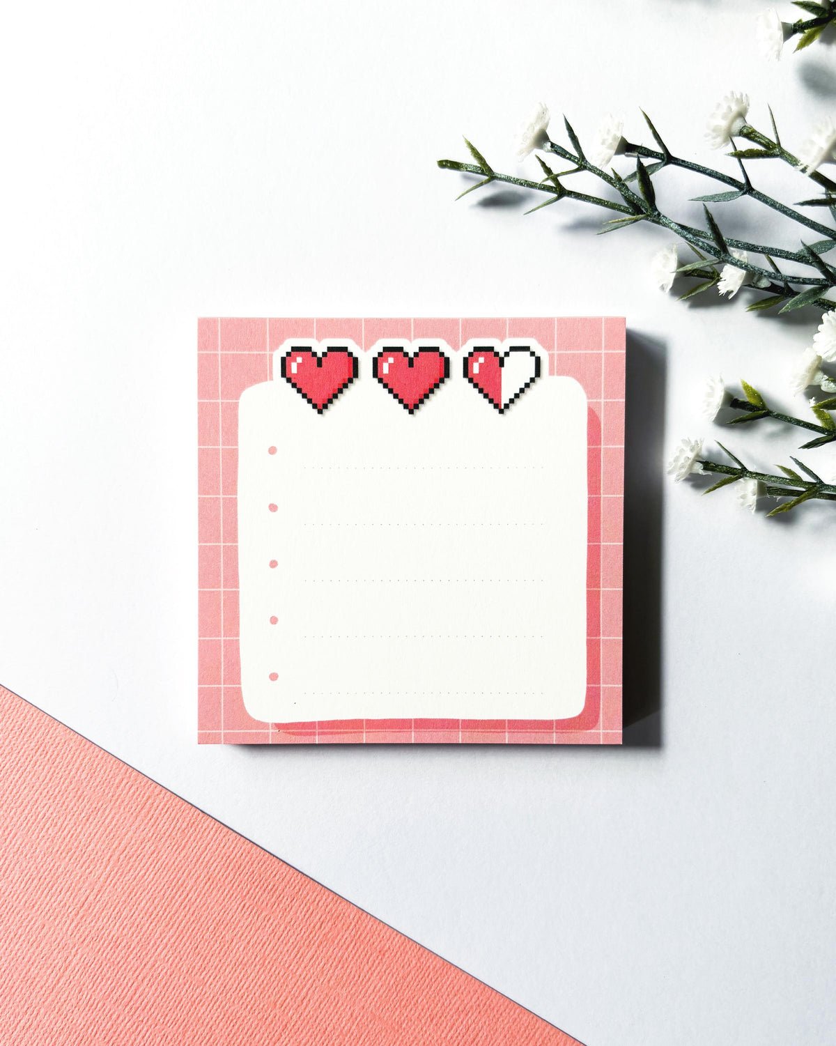 8-Bit Hearts Memo Pad