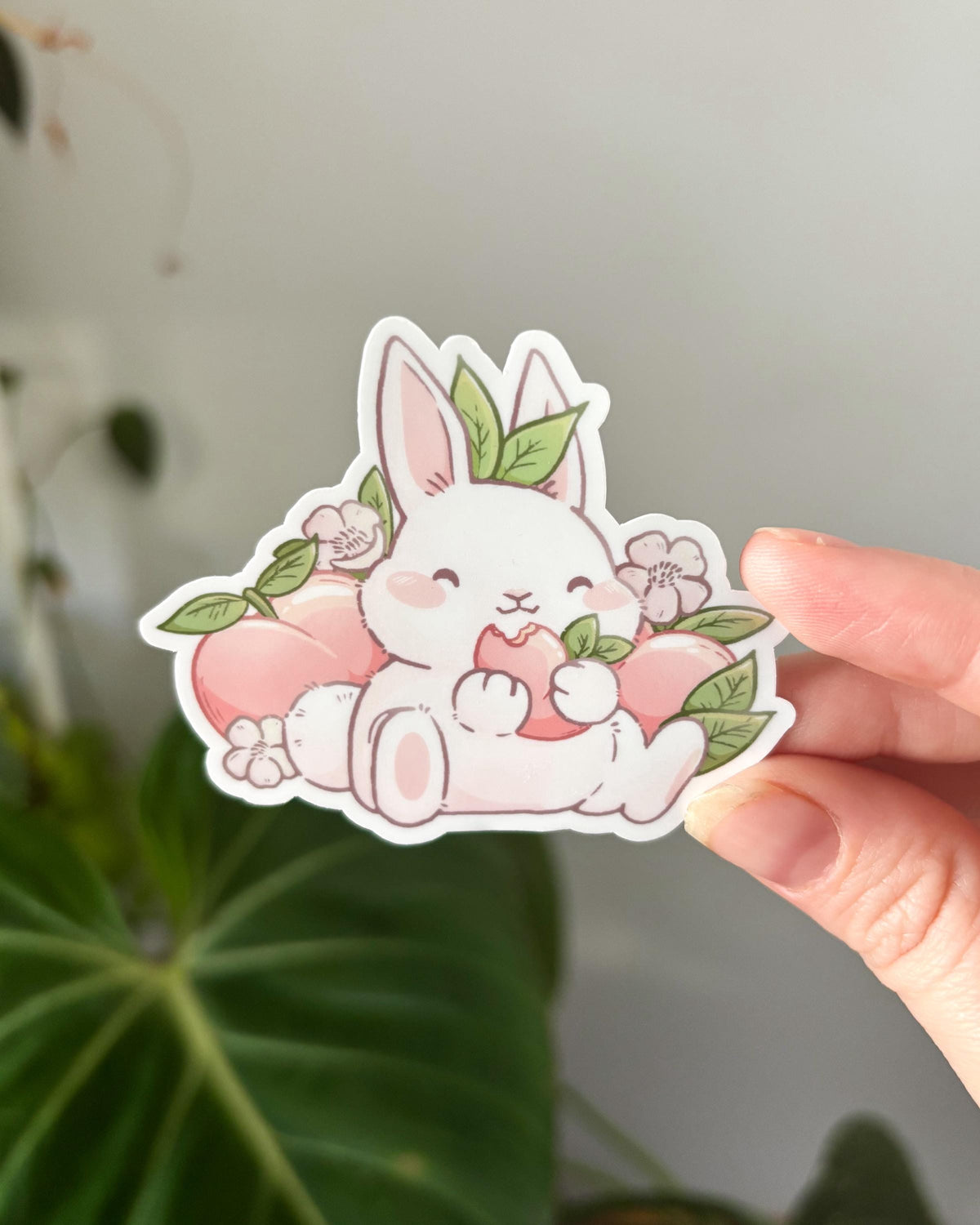 Pelekat Potongan Dadu Kalis Air Bunny Peachy