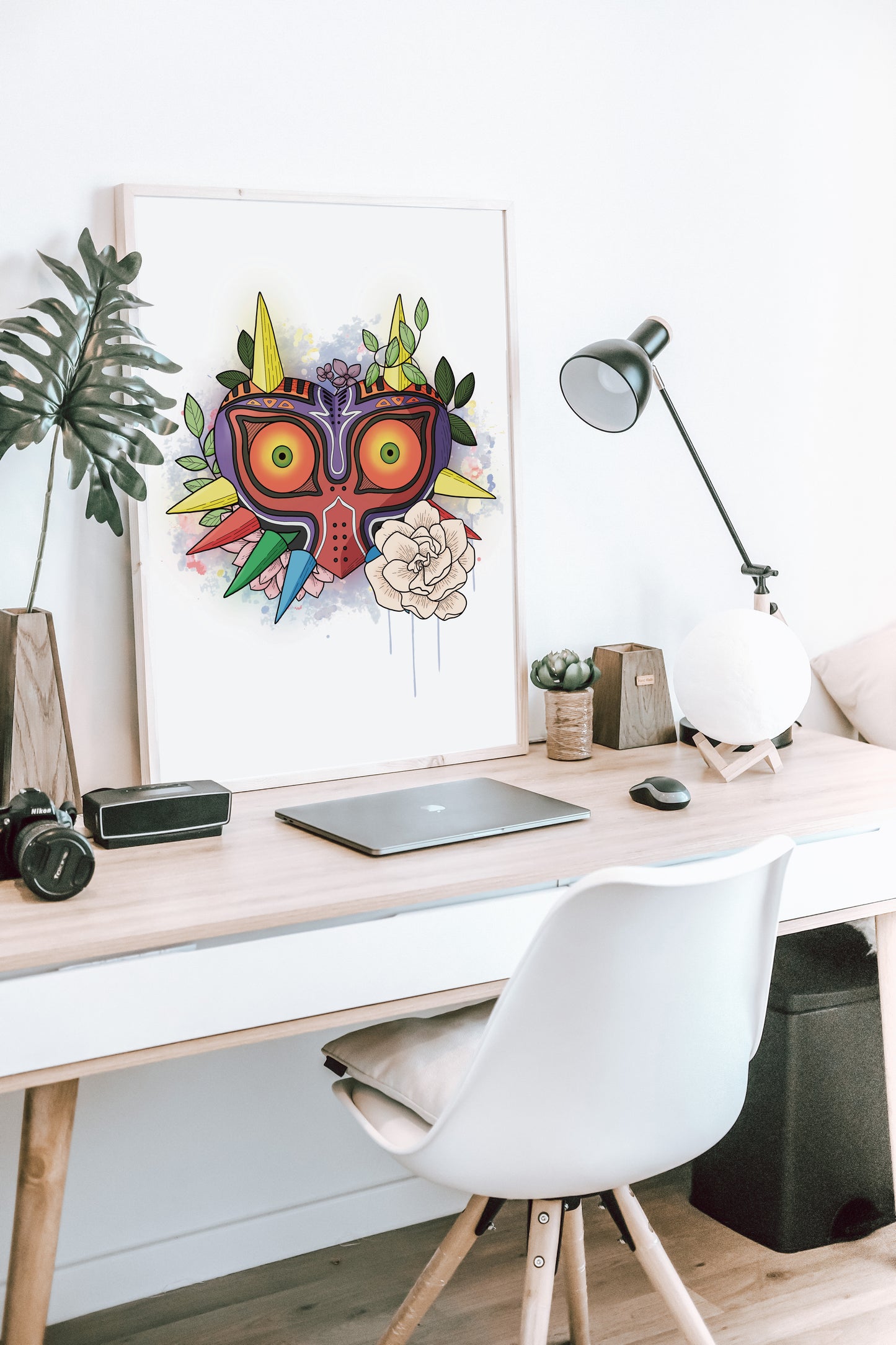 Falling Moon Mask Print