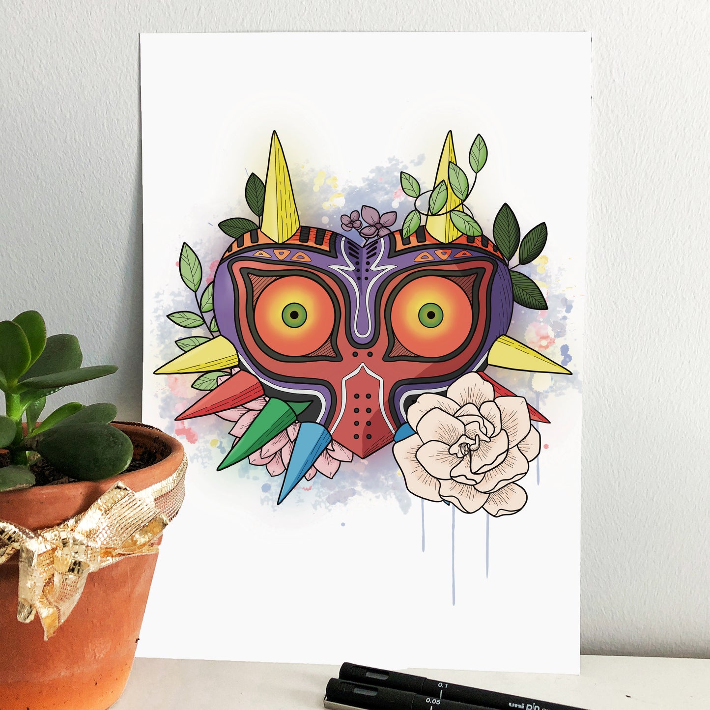 Falling Moon Mask Print