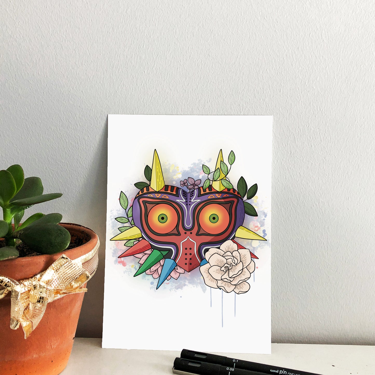 Falling Moon Mask Print