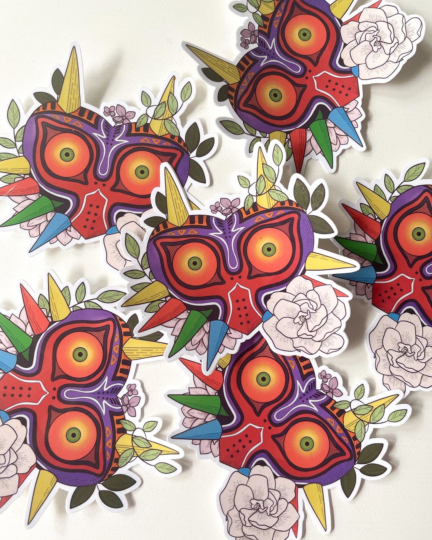 Falling Moon Mask Waterproof Die Cut Sticker