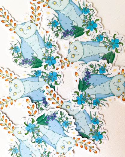 Glowing Owl Spirit Waterproof Die Cut Sticker