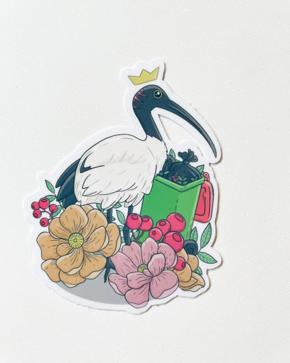 垃圾桶鸡/澳洲朱鹭防水模切贴纸
