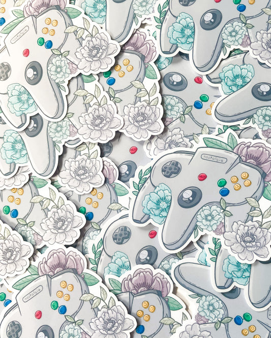 Three-Pronged Controller Waterproof Die Cut Sticker