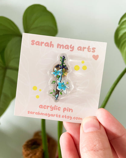 Hero's Sword Acrylic Pin