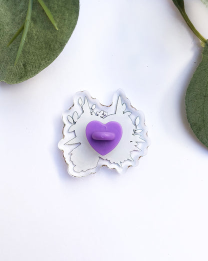 Falling Moon Mask Acrylic Pin