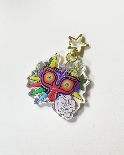 Falling Moon Mask Keychain