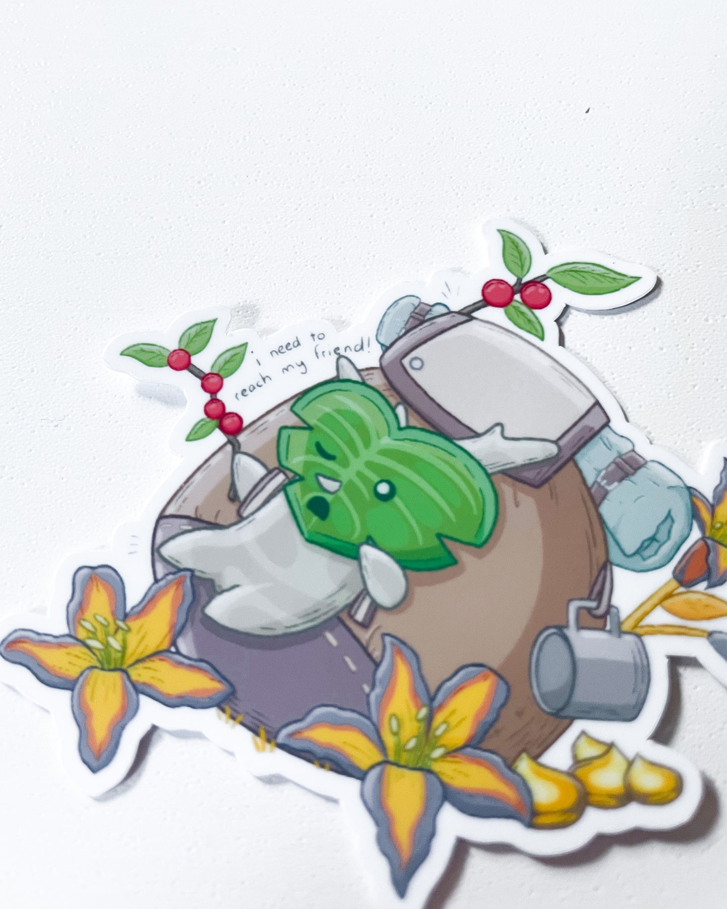 背包客森林精灵防水模切贴纸