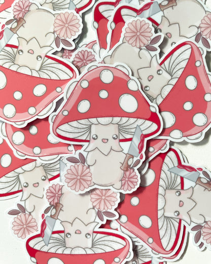 Pelekat Potongan Dadu Kalis Air Pisau Cendawan