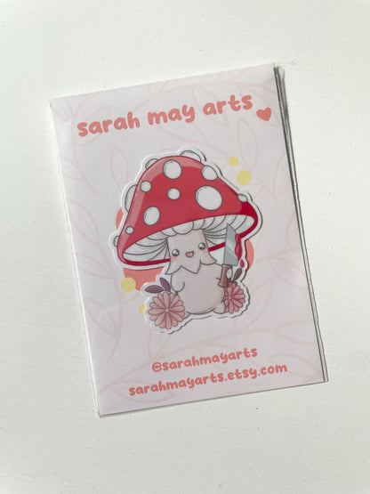 Pelekat Potongan Dadu Kalis Air Pisau Cendawan