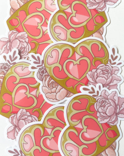 Heart Container Waterproof Die Cut Sticker
