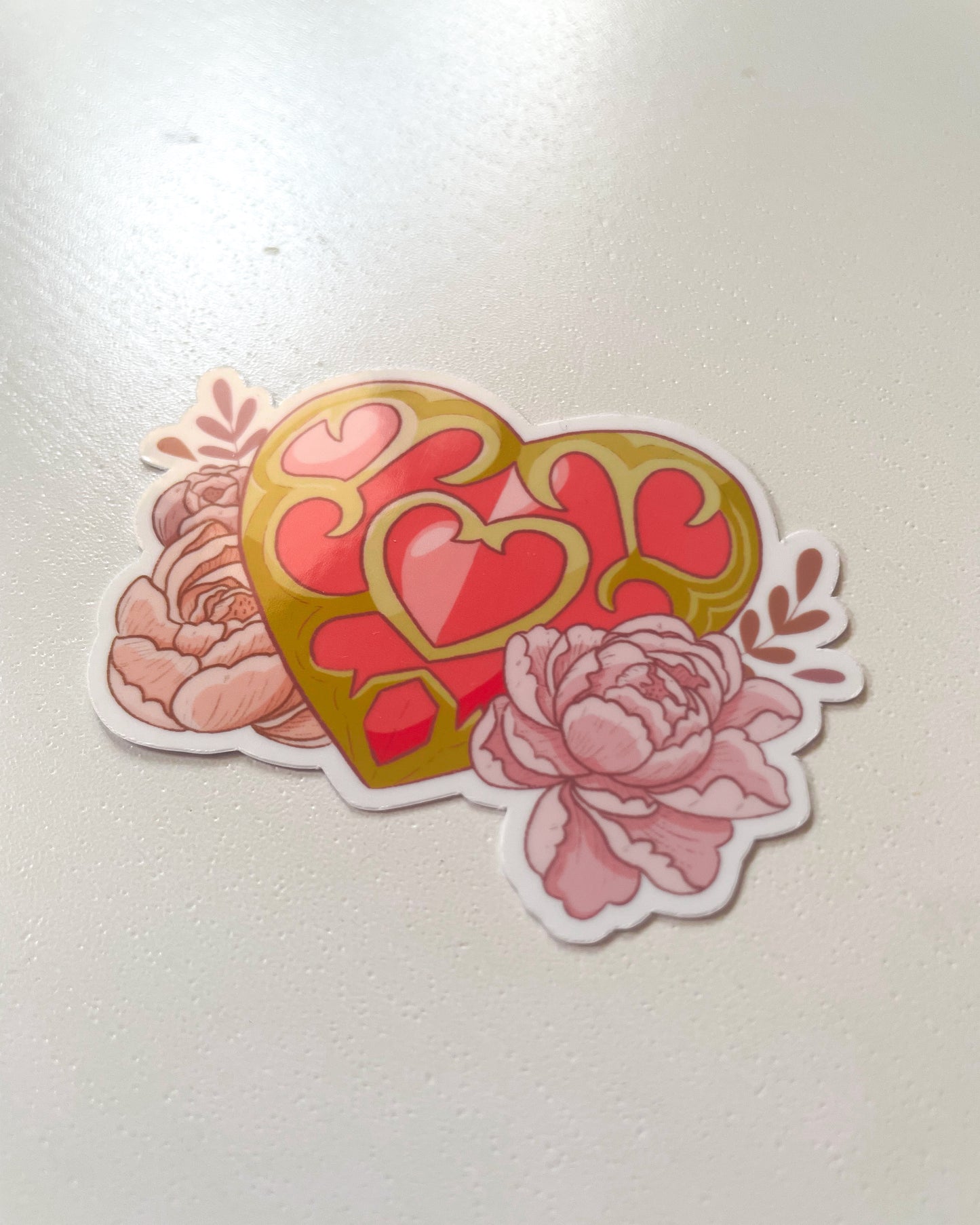 Heart Container Waterproof Die Cut Sticker